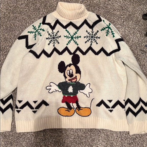Zara Limited Edition Mickey Mouse Ecru Cream Disney Sweater - Picture 1 of 3
